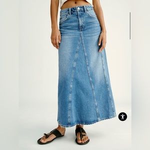 NWT Zara Denim Maxi Skirt